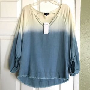 Splendid dip dye chambray top
